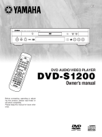 Yamaha DVDS-1200 - Owners Manual